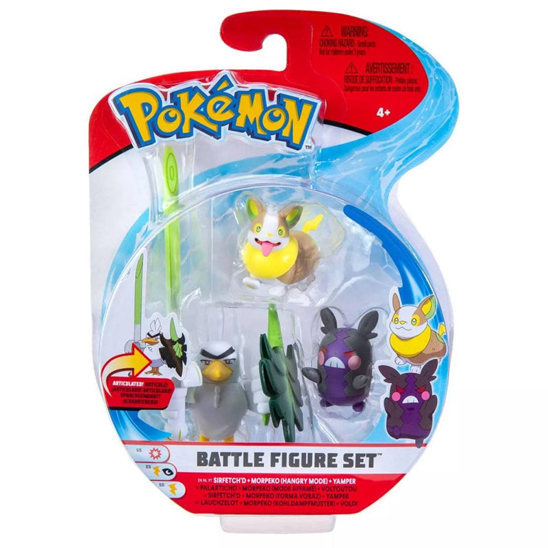 Pokemon Battle Figuren 3er Pack Wave 9 Voldi, Heißhunger Morpeko, Lauchzelot