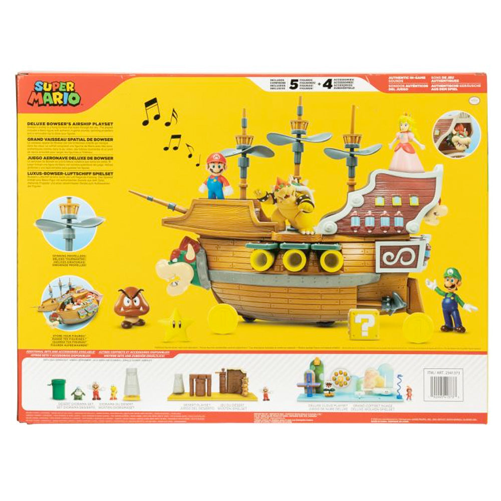 Nintendo Super Mario Deluxe Spielset - Bowser Schiff - inkl. 5 Figuren goobee