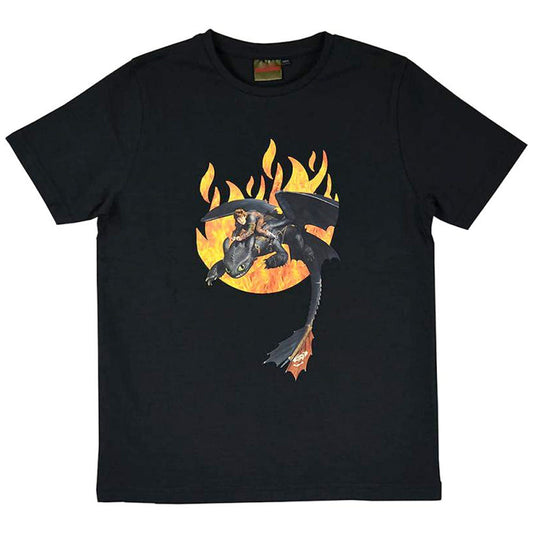 Dragons Ohnezahn und Hicks Flammen T-Shirt goobee