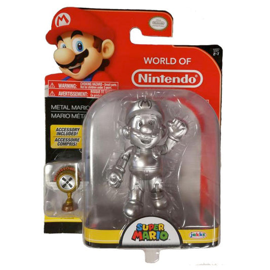 Nintendo Super Mario Figur Metal Mario mit Trophäe, 10 cm goobee