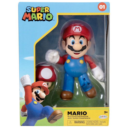 Nintendo Super Mario Figur Mario in Sammlerbox, 10 cm goobee