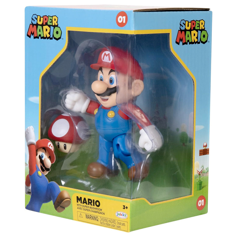 Nintendo Super Mario Figur Mario in Sammlerbox, 10 cm goobee