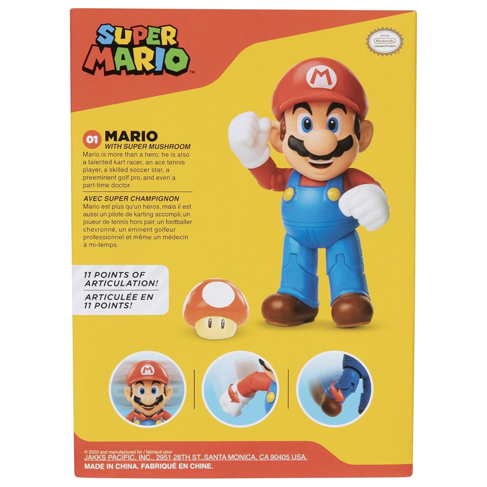 Nintendo Super Mario Figur Mario in Sammlerbox, 10 cm goobee