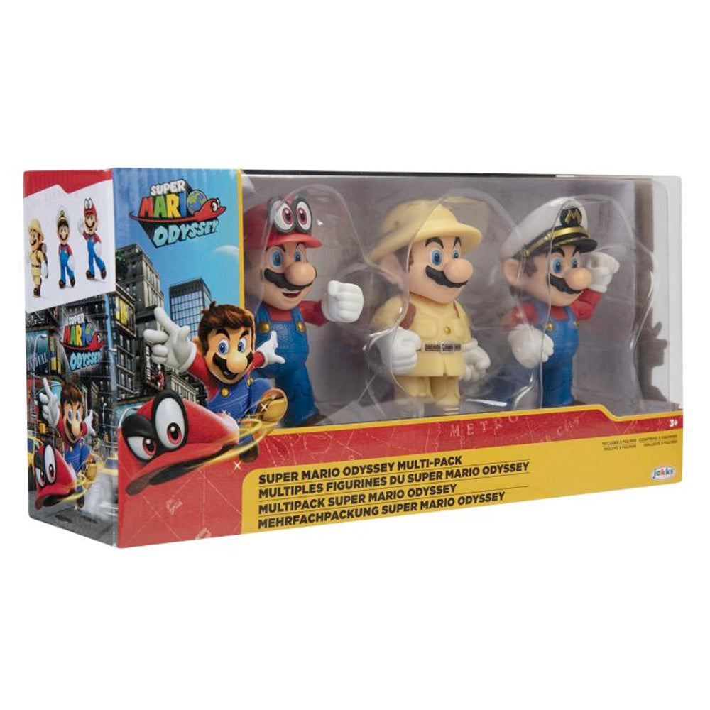 Nintendo Super Mario Figuren 3er Set Mario Odyssey, 10 cm goobee