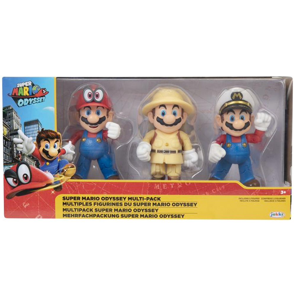 Nintendo Super Mario Figuren 3er Set Mario Odyssey, 10 cm goobee