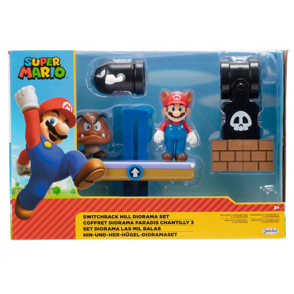 Nintendo Super Mario Switchback Hill Diorama-Set, 6,5 cm goobee