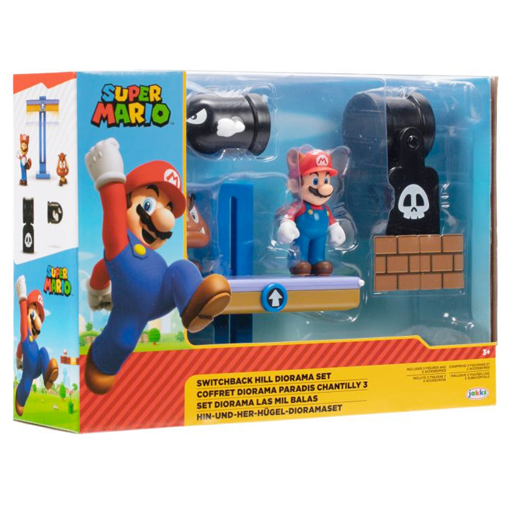 Nintendo Super Mario Switchback Hill Diorama-Set, 6,5 cm goobee