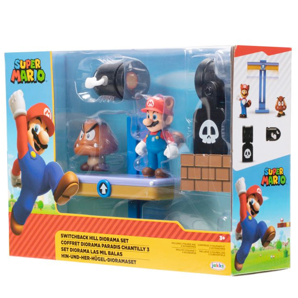 Nintendo Super Mario Switchback Hill Diorama-Set, 6,5 cm goobee