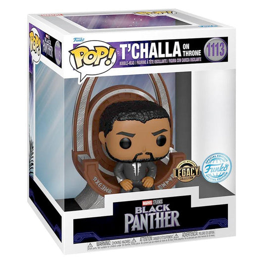 POP Deluxe! Marvel Black Panther T´challa on Throne, 10 cm goobee