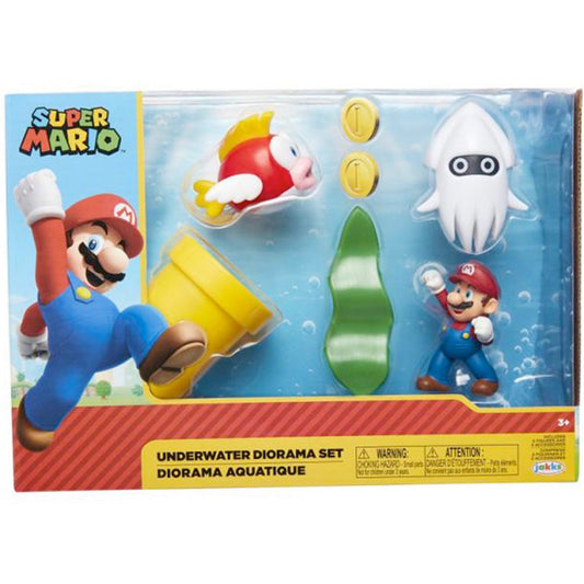 Nintendo Super Mario 5er Figuren Set Unterwasser-Diorama, 6,5 cm goobee