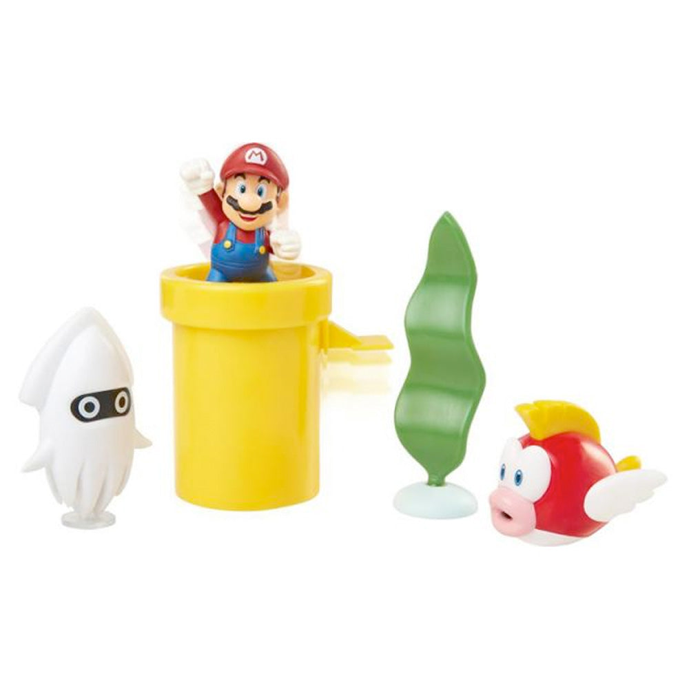 Nintendo Super Mario 5er Figuren Set Unterwasser-Diorama, 6,5 cm goobee