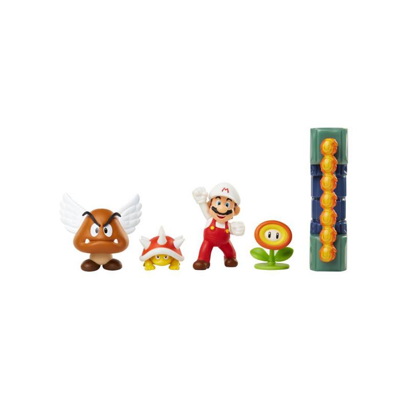 Nintendo Super Mario 5er Figuren Set Lava Castle Diorama, 6,5 cm