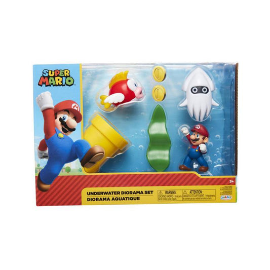 Nintendo Super Mario 5er Figuren Set Underwater Diorama, 6,5 cm