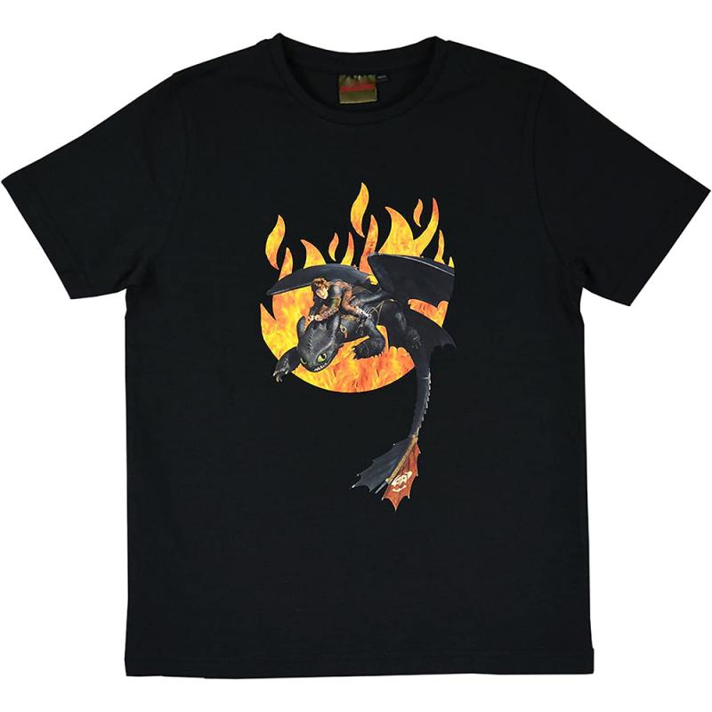 Dragons Ohnezahn und Hicks Flammen T-Shirt