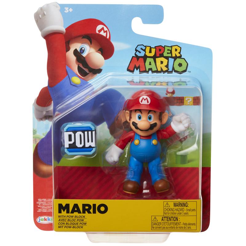 Nintendo Super Mario Figur Wave 18 Super Mario with POW Block, 10 cm