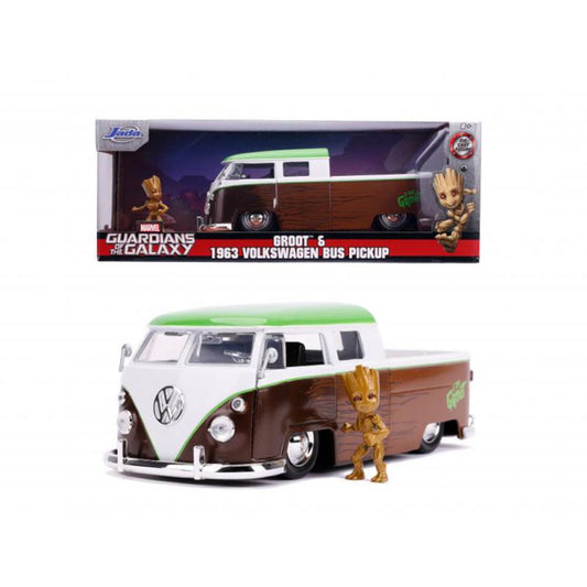 Marvel Groot 1963 Bus Truck 1:24, ca. 18 cm inkl. Die-Cast Figur Groot